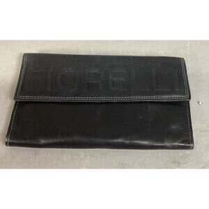 Fiorelli Black Leather Zip Around Wallet Clutch Genuine Cowhide Super Soft